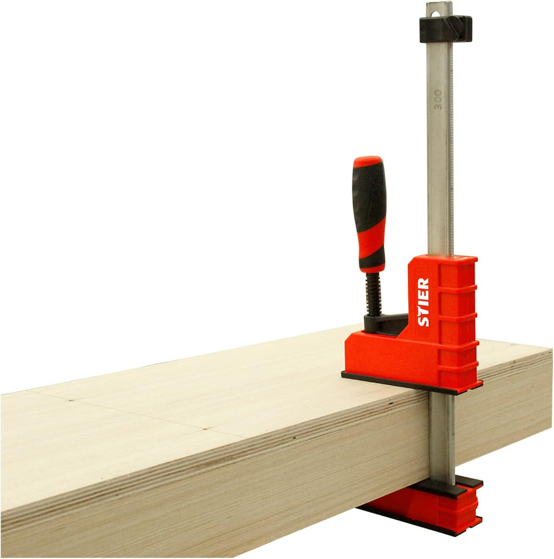 STIER Korpuszwinge, 600 mm Spannweite, 95 mm Ausladung, 6000 N Spannkraft, aus duktilem Gusseisen, S