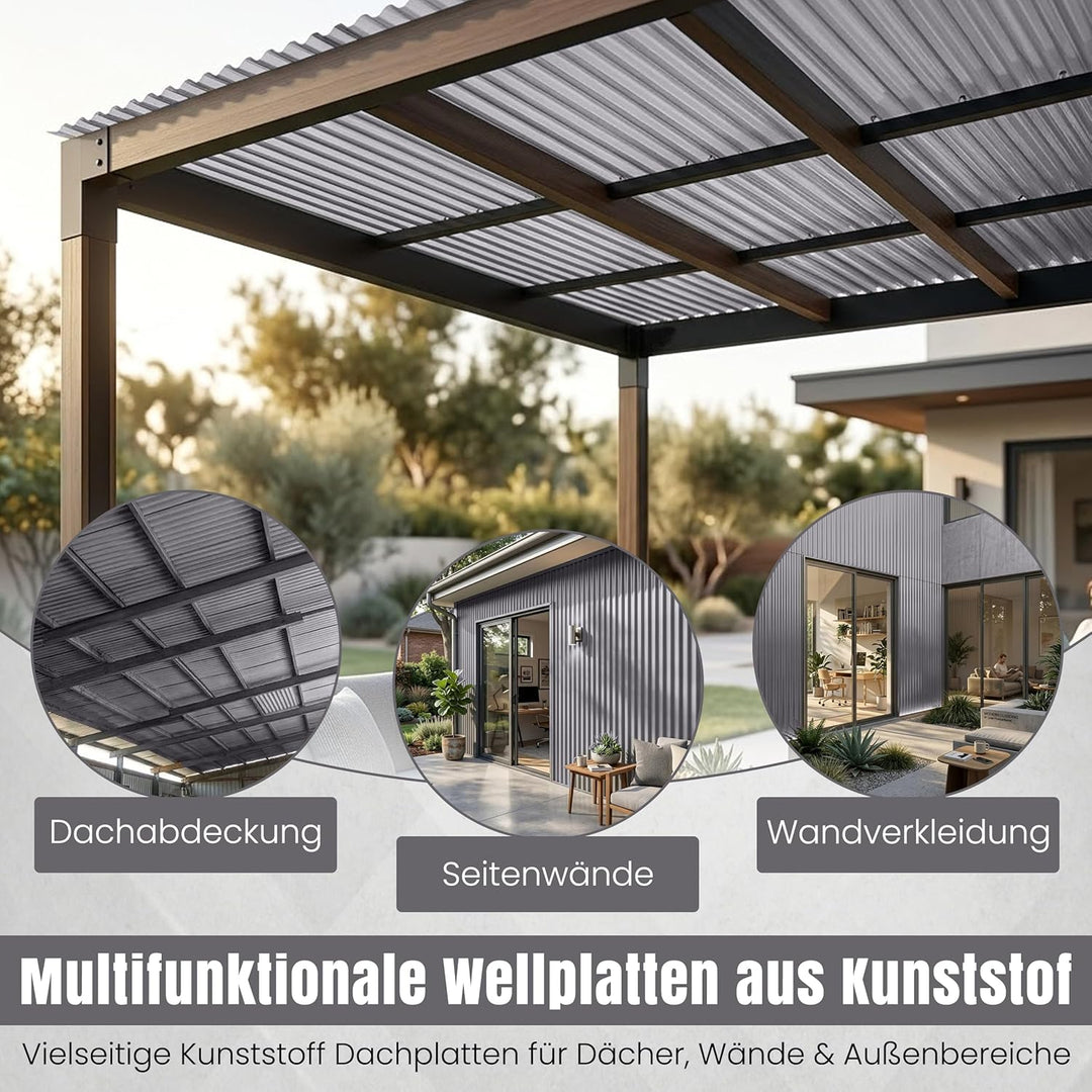 LP Projekt Wellplatten 90×117cm | Robust & wetterfest Wellplatten Dach Kunststoff für Garten & Terra