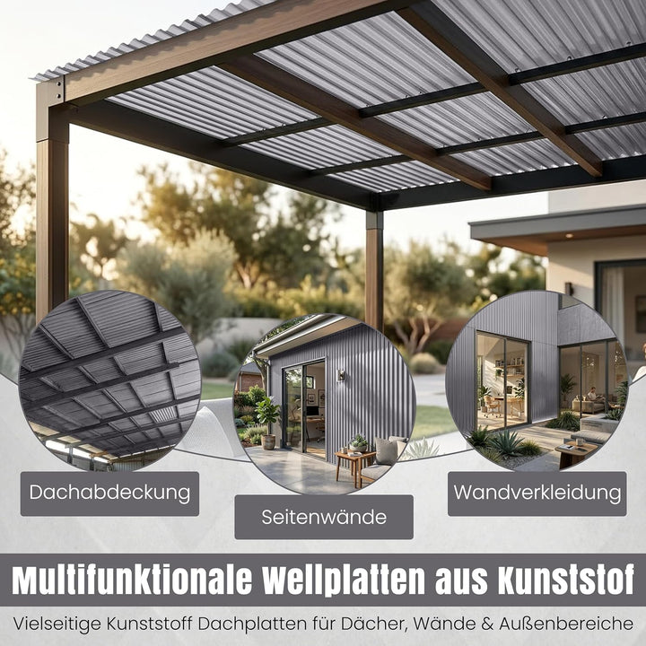 LP Projekt Wellplatten 90×117cm | Robust & wetterfest Wellplatten Dach Kunststoff für Garten & Terra