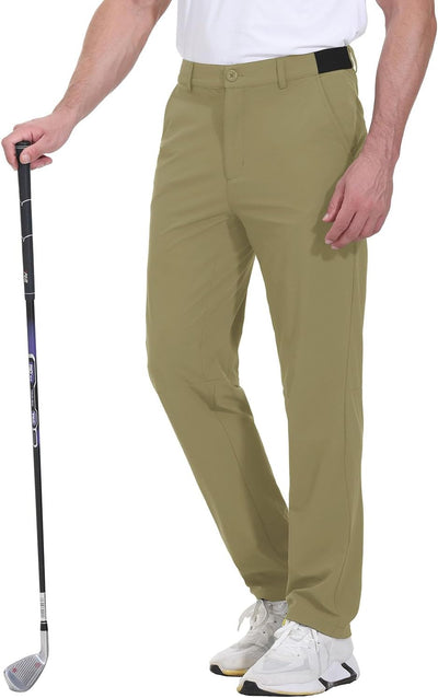 YSENTO Herren Golf Stretchhose Slim-Fit Leichte Elastische Taille Casual Sporthose Golfhose Lang mit