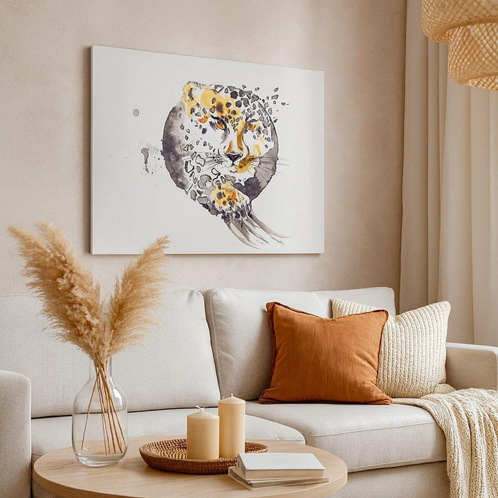 Bilder auf Leinwand 100x70cm Leinwandbild Katze Orb Tierwelt Geparden Gross Wanddeko Bild Schlafzimm
