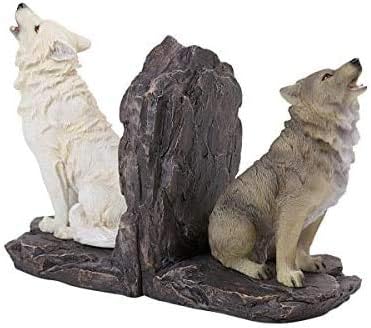 Pacific Giftware Wolf Buchstützen Heulende Wölfe Figur Statue