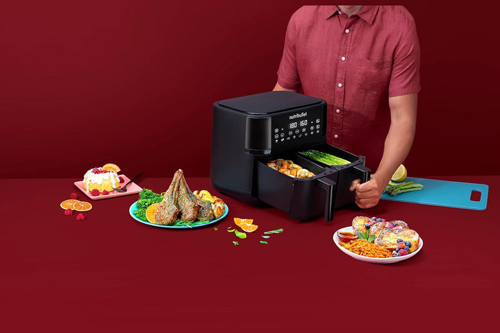 nutribullet Doppelschubladen-Luftfritteuse 8L mit grosser Auswahl an Kochmodi, digitaler LED-Touchsc