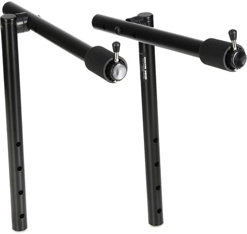 K&M 18941 Aufsatz Schwarz aus Stahl - Erweiterung mit vorderen Anschlägen für X-Ständer - flexibel v