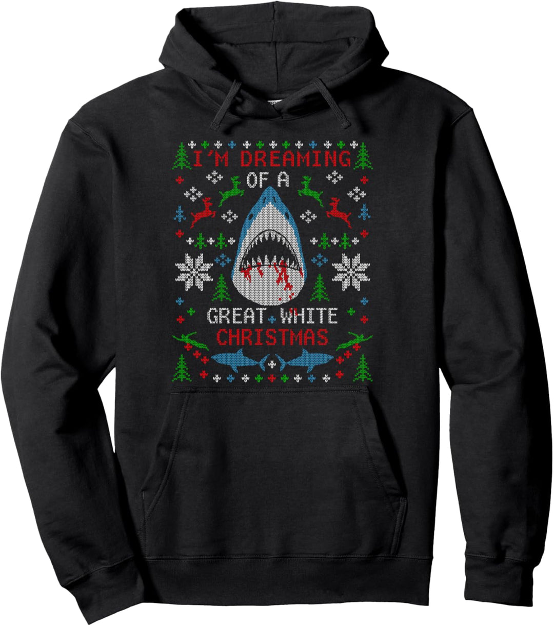 Lustige Great White Shark Ugly Christmas Sweater Shirts Pullover Hoodie