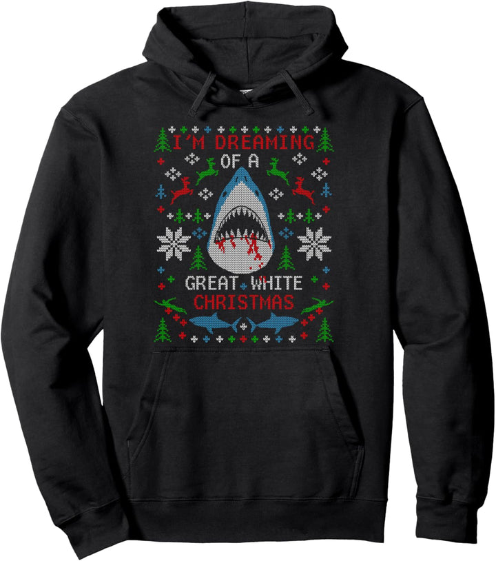 Lustige Great White Shark Ugly Christmas Sweater Shirts Pullover Hoodie