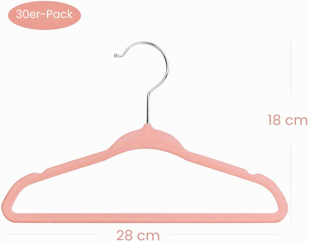 30 Stück Anti-Rutsch-Kinder-Kleiderbügel aus Samt, Ultra-schlanke, platzsparende Baby-Kleiderbügel a
