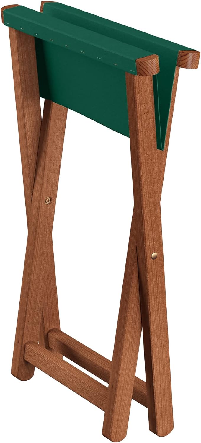 Erst-Holz Klappbarer Gartenstuhl X-Stuhl dunkel mit grünem Stoff V-10-216-04, Stühle:Einzelstück mit