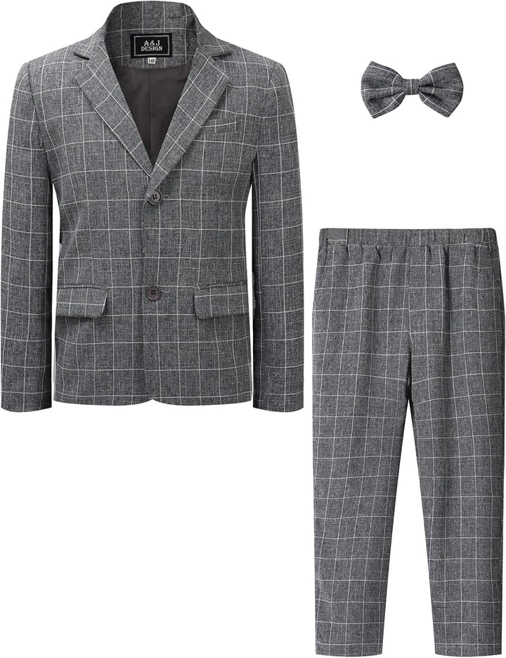 mintgreen Jungen Anzug Blazer 2PCS Gentleman Tuexdo Sätze Blazer + Hose + Fliege 5-12 Jahre 116-122