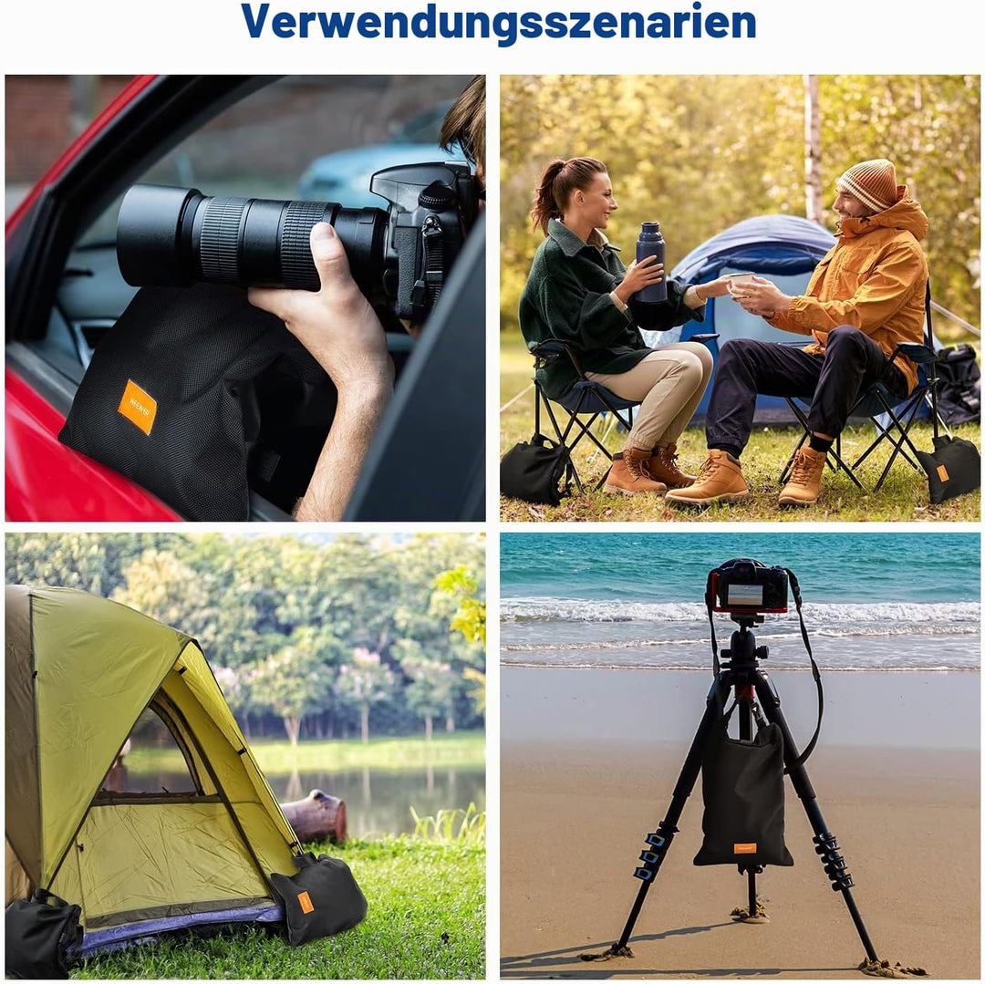 NEEWER Fotografie Sandsack 15,5 "x 9,4" Faltbare Aufbewahrungstasche mit Schultergurt, Polyester Sat