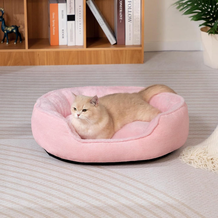 Hollypet Katzenbett Kleines Hundebett, Rundes Haustierbett für Katzen und Welpen, Weiches Schlafbett