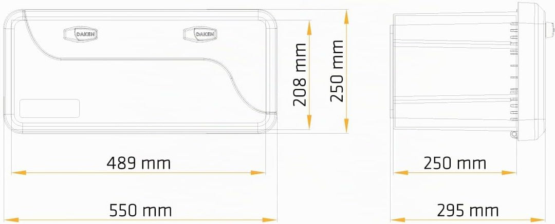 DAKEN BLACKIT 82202 Werkzeugkasten 23l Staukasten 550x250x295 mm für Anhänger und LKW Unterflurbox i