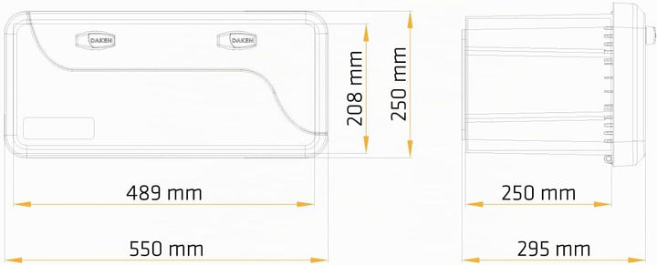 DAKEN BLACKIT 82202 Werkzeugkasten 23l Staukasten 550x250x295 mm für Anhänger und LKW Unterflurbox i