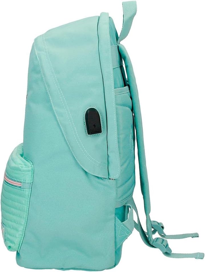 Pepe Jeans Jane Rucksack für Laptop, Doppelfach, anpassbar, 15,6 Zoll, Blau, 31 x 44 x 17,5 cm, Poly