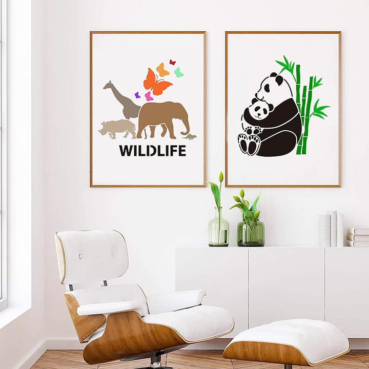 Rolin Roly 16Pcs Tiermalerei Schablone Waldtiere Schablonen Wiederverwendbare Kamel Kunststoff Zeich