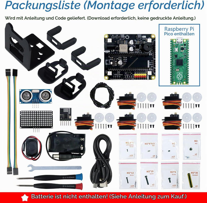 Freenove Bipedal Robot Kit for Raspberry Pi Pico (Included) (Compatible with Arduino IDE), LED Matri