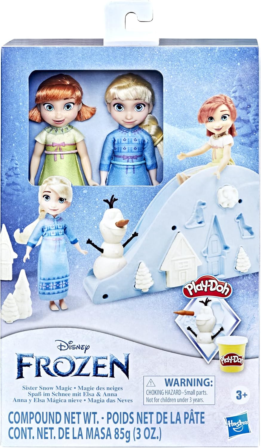 Hasbro Die Eiskönigin Spass im Schnee mit ELSA &amp; Anna, Play-Doh Spielset, Junge Anna und ELSA F3525