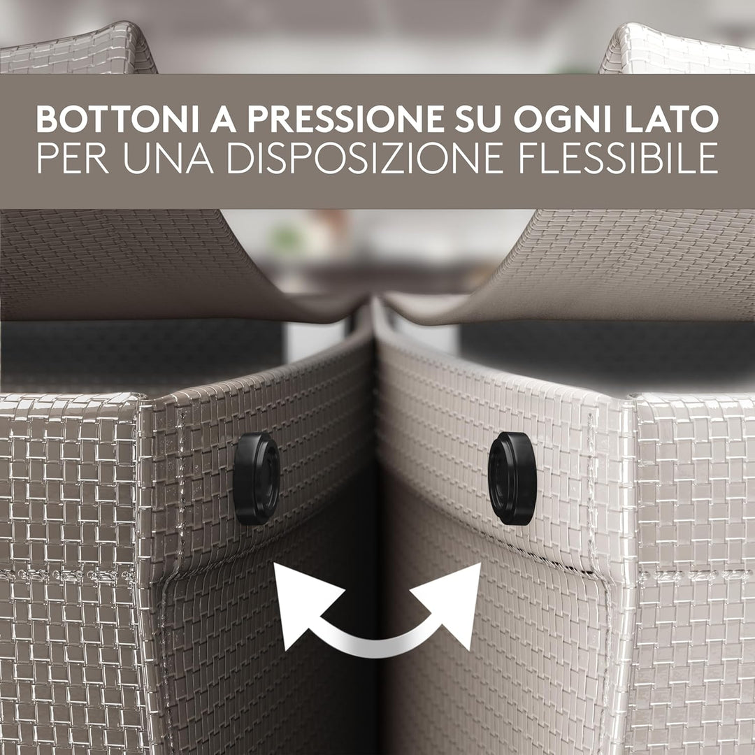 PTMS® Mülleimer 3 Fächer inkl. Deckel - Mülltrennsystem Taschen für Papier, Glas & Plastik - Recycli