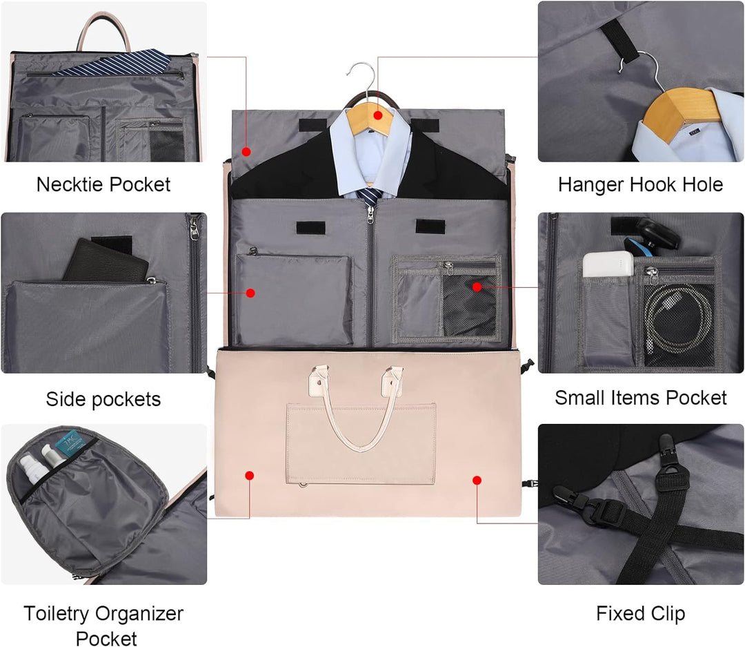 Modoker Wandelbare Kleidersäcke für Reisen, Handgepäck für Damen und Herren, Weekender – 2 in 1 häng