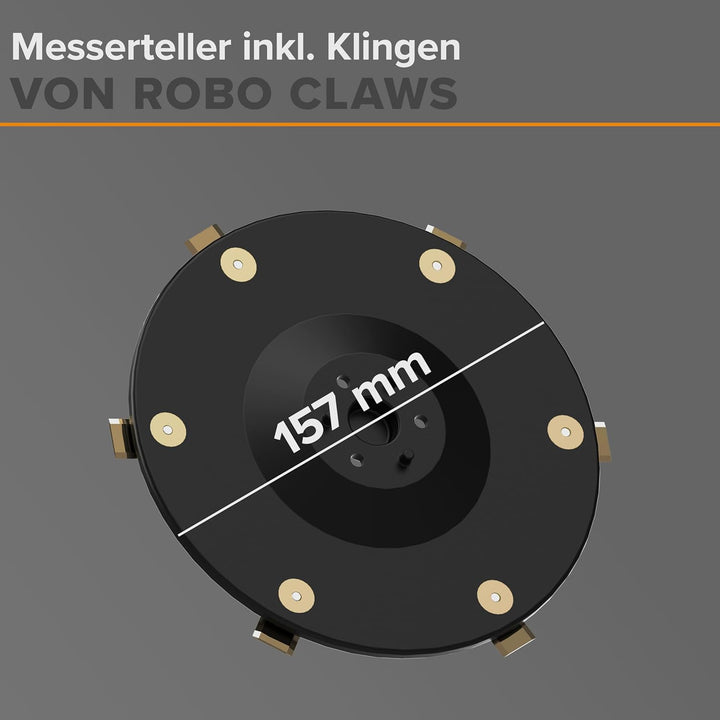 Bundle für Navimow i Serie – Edelstahl Spikes schwarz ⌀255 mm 3 mm + Messerteller inkl. 6 Klingen –