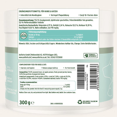 AniForte Denta Clean & Care Zahnpflege Pulver für Hunde & Katzen 300g – effektive & natürliche Zahnr