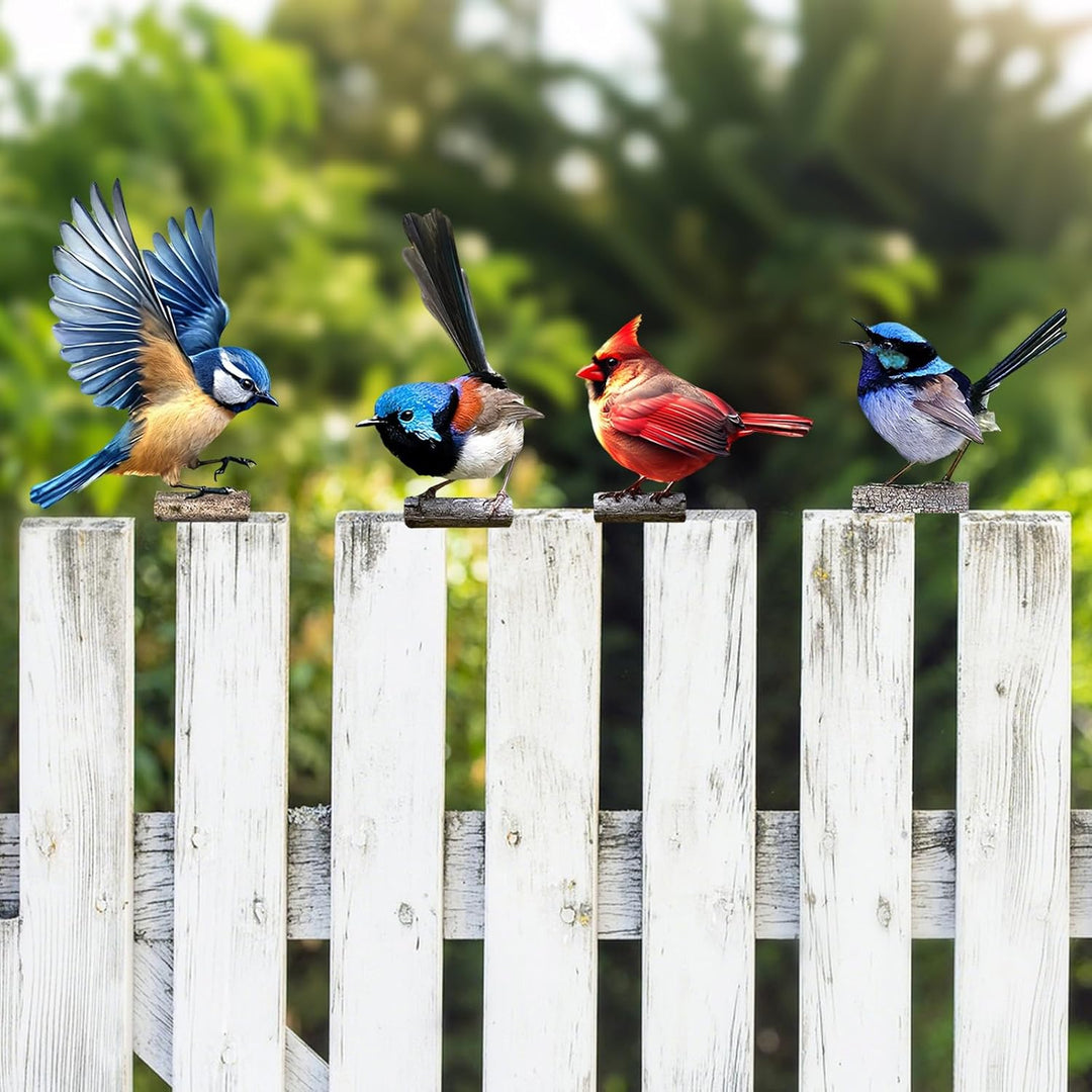 Gartendeko Bemalte Vogel 5 Stück Vögel Gartenstecker Deko Gartendeko Für Draussen Metall Bunt Bemalt