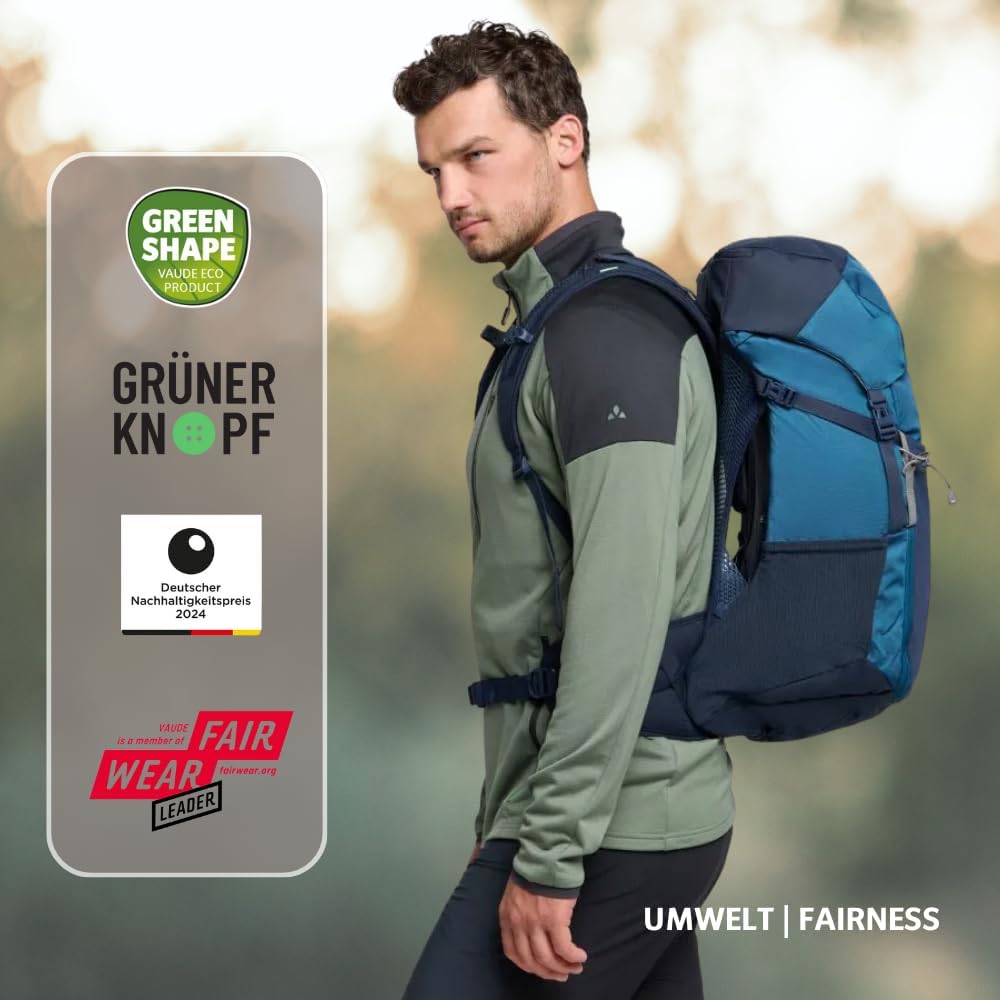 VAUDE Brenta 30 Wanderrucksack 30L mit ergonomischem Tragesystem, atmungsaktiver Rückwand, Trinksyst