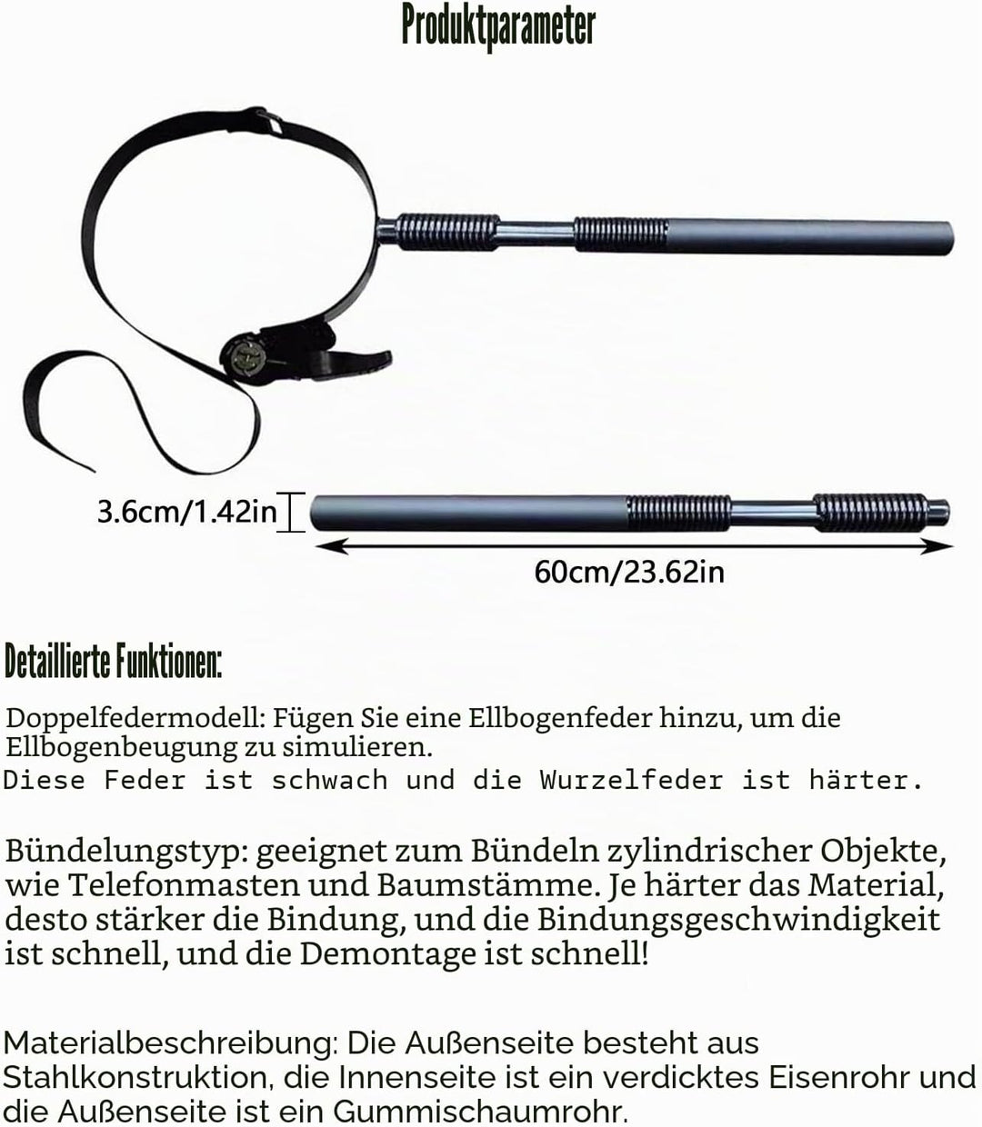 Wing Chun Attrappe für Kampfsport, Tragbarer Wing Chun Dummy, Training Wooden Attrappe mit Federarm,