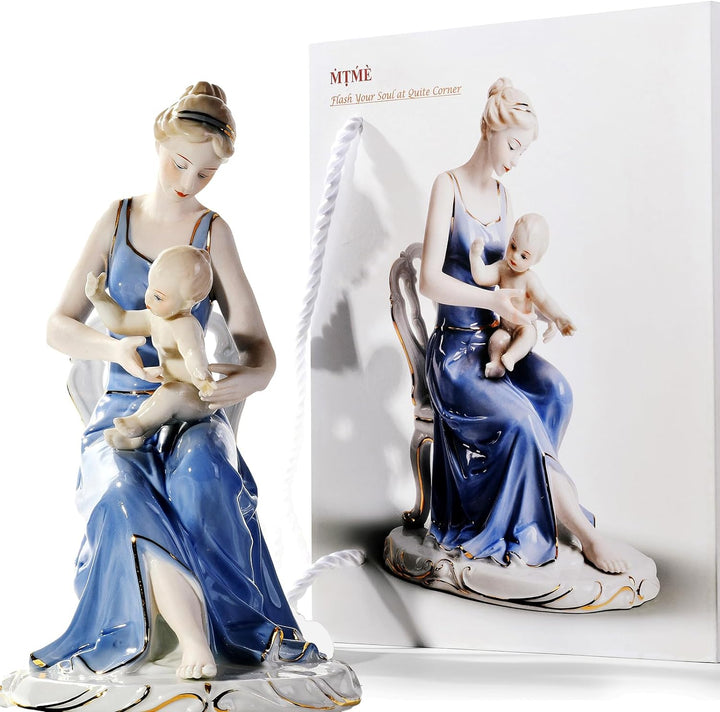 Porzellan-Figuren, Mutter und Schatz, Statue, Skulptur, Heimdekoration, Geschenke, Kunst, Dekoration