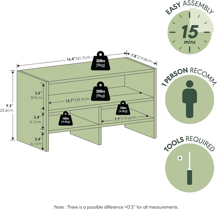 Furinno Hermite Schreibtisch-Organizer-Regal, Bücherregal, französische Eiche Französische Eiche 19.