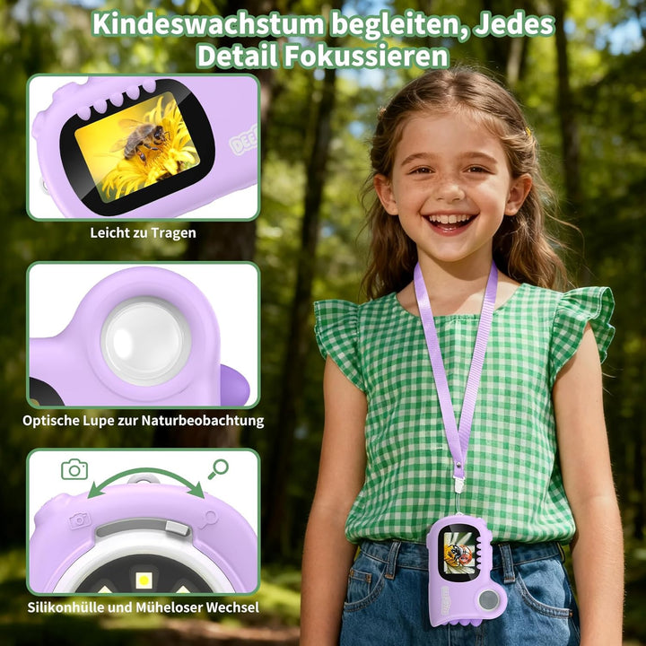 2 in 1 Mikroskop für Kinder, Deepoter 1000X Mikroskop Digital mit 2.0" IPS, Handy USB Mikroskop mit