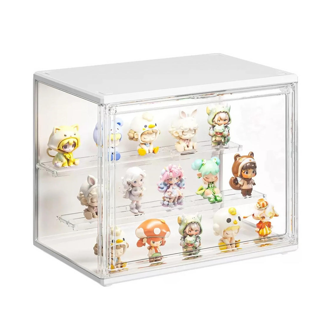 Acryl Vitrine Schaukasten mit LED, Glasvitrine mit Magnettür für Action Figuren, Spielzeug, Blind Bo