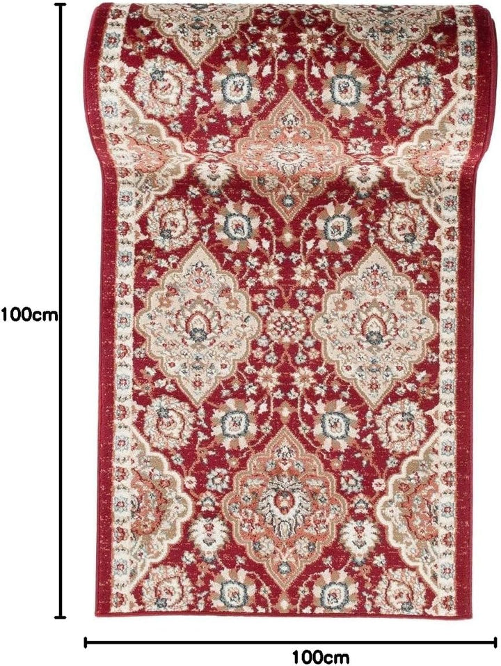 Carpeto Rugs Blumen Teppich Läufer Flur - Orientalisch Teppichläufer - Kurzflor, Weich - Flurläufer