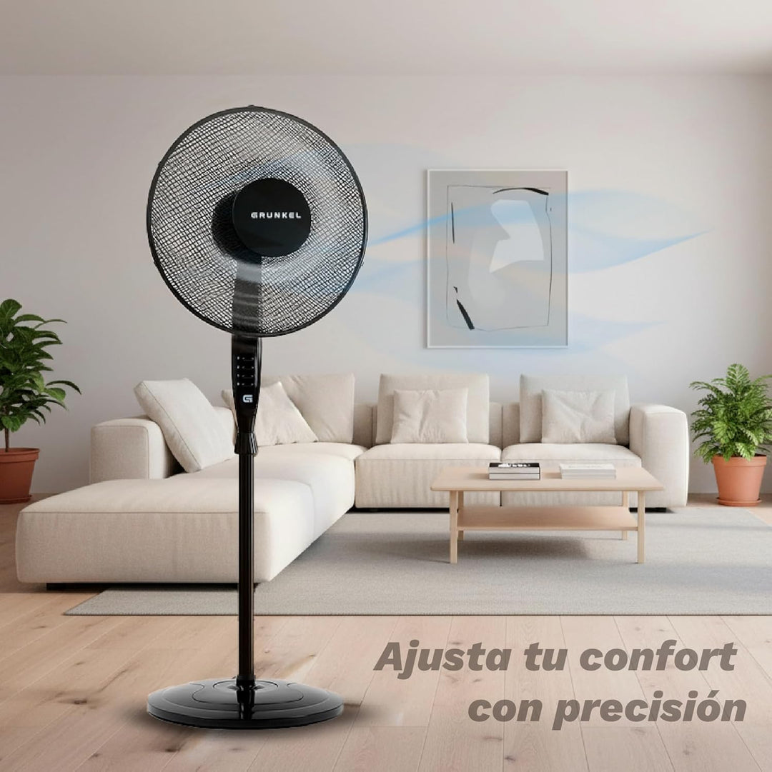 Grunkel Fan-165r Ng Standing Fan One Size Runder Sockel, Schwarz, Runder Sockel, Schwarz
