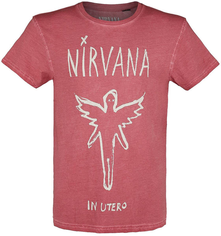 Nirvana In Utero Männer T-Shirt rot Band-Merch, Bands M Rot, M Rot