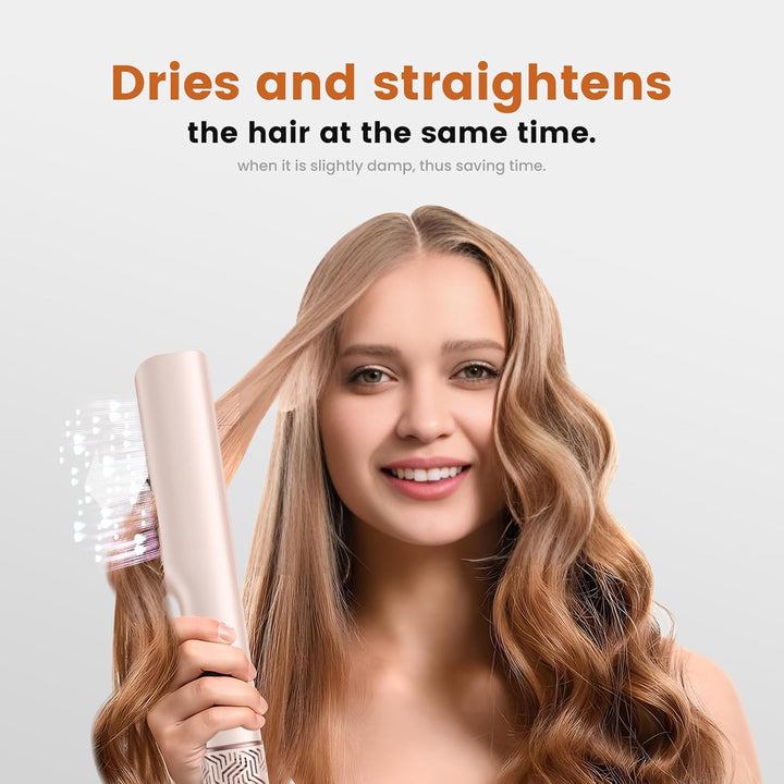 OKWRAP Air Haarglätter, Air Straight Glätteisen mit Luft, 2in1 Glatt- und Föhnstyler, Luft-Airstyler