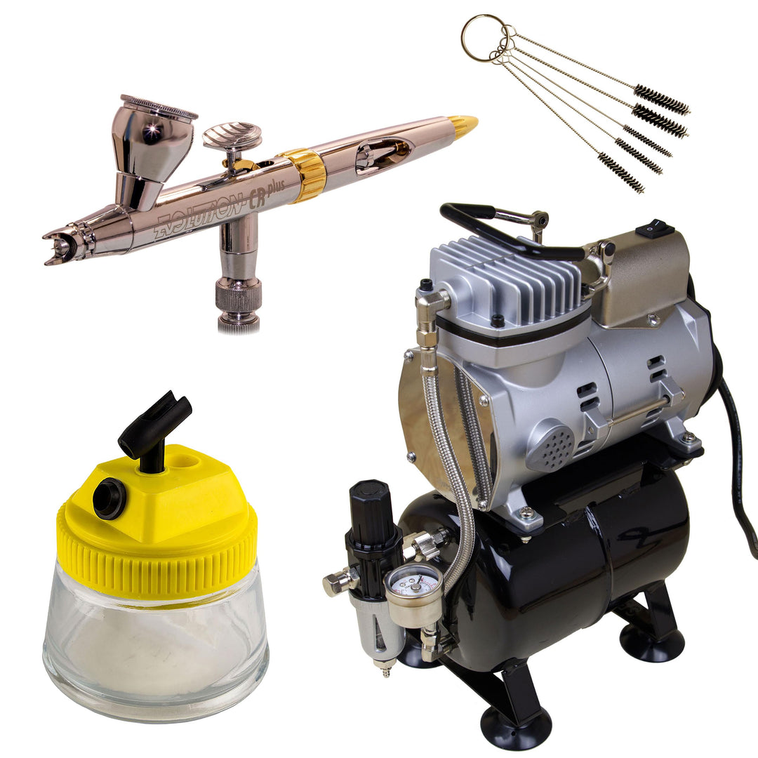 H&S Evolution Solo und Sparmax TC-610H-n Kompressor - Fine Art - Airbrush Set 11