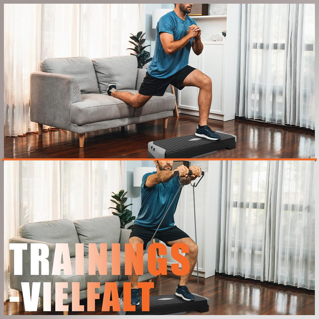 DH FitLife Stepper Für Zuhause | Verstellbares Steppbrett 10/15 cm | Aerobic Stepbenches & Step Up B