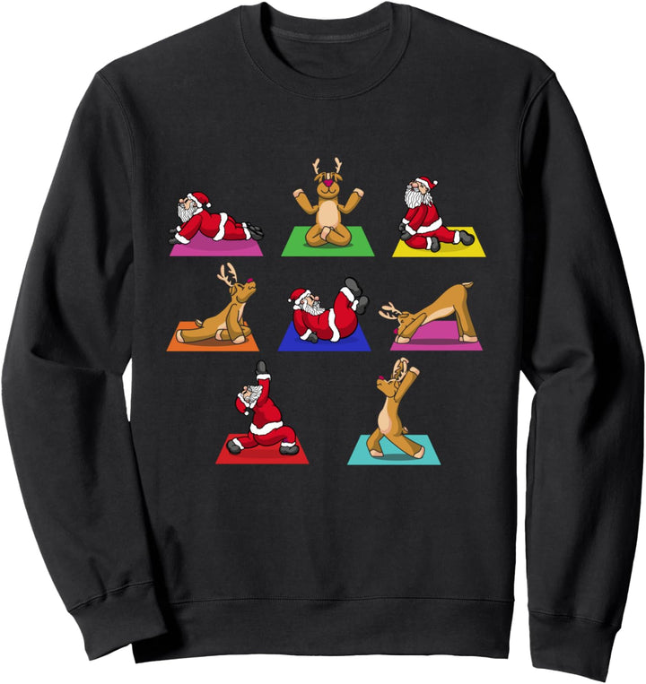 Rentier Yoga Weihnachtsmann Xmas Meditation Chakra Christmas Sweatshirt