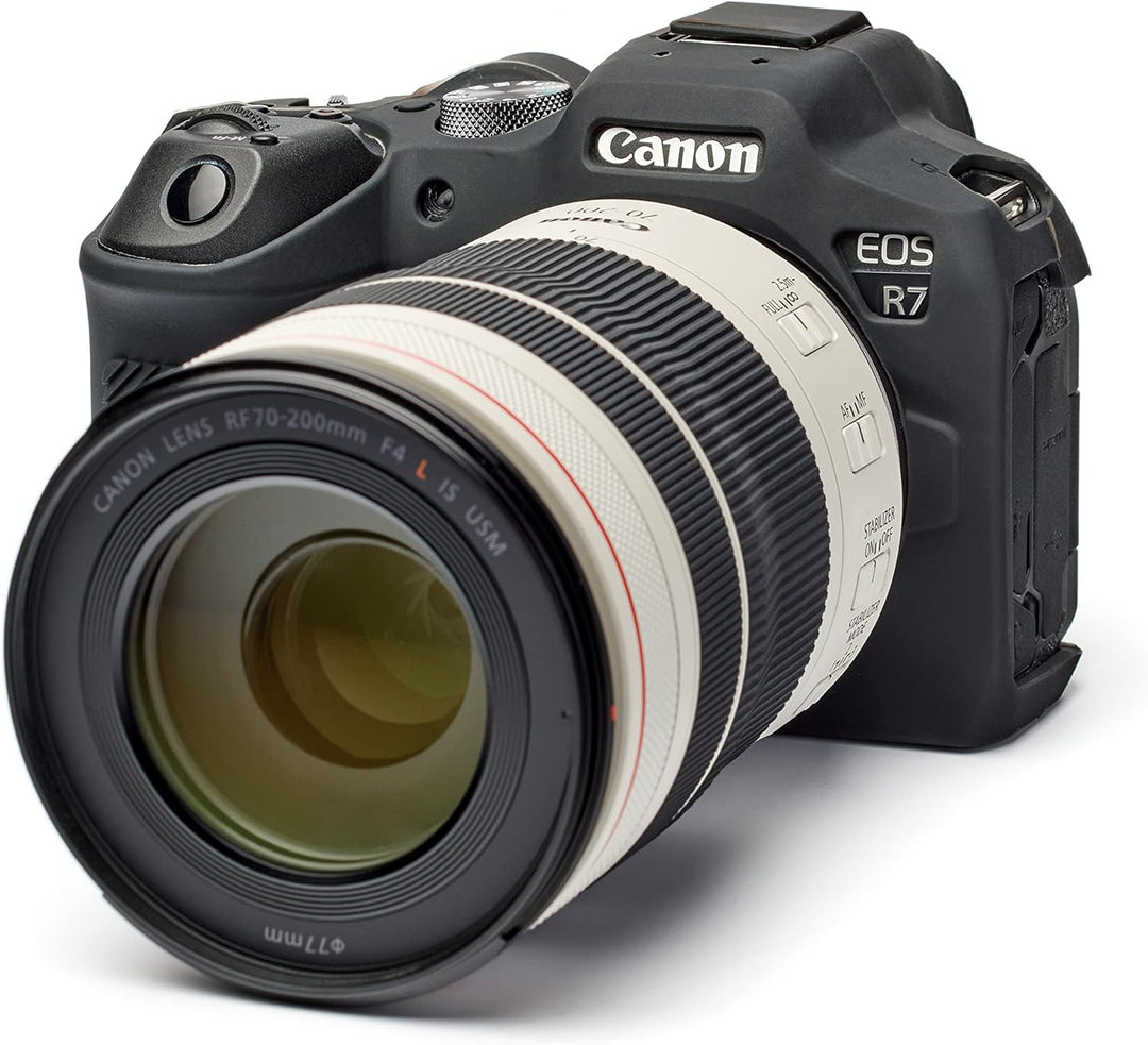 easyCover - Silikon Kameratasche - Schutz für Ihre Kamera - Canon R7 - Schwarz Black, Black