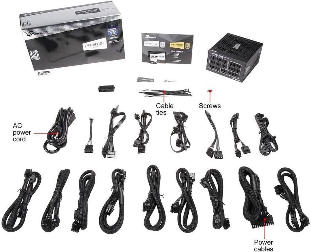 Seasonic Prime Ultra Platinum 1300W (80+Platinum, ATX 12V) Power Supply for Computer/Gaming PC's, 6x