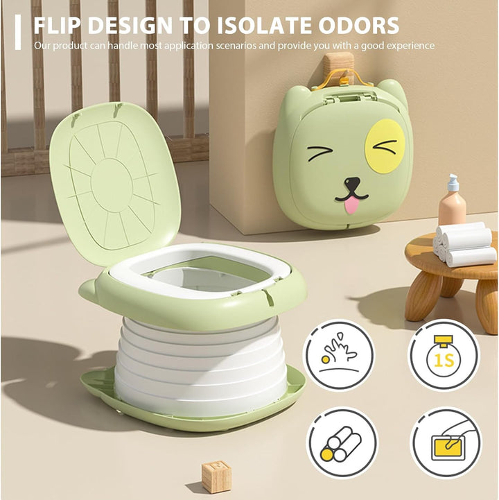 Faltbarer Toilettensitz für Kinder, Tragbares Reise-Klapptöpfchen, Falttoilette, Reisetoilette, Trav
