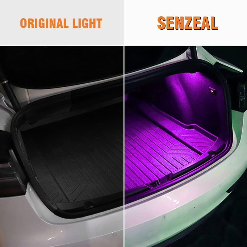 SENZEAL LED Innenleuchten für Tesla Model 3/Y/S/X Ultrahelle LED-Lampe Fussraumbeleuchtung Kofferrau