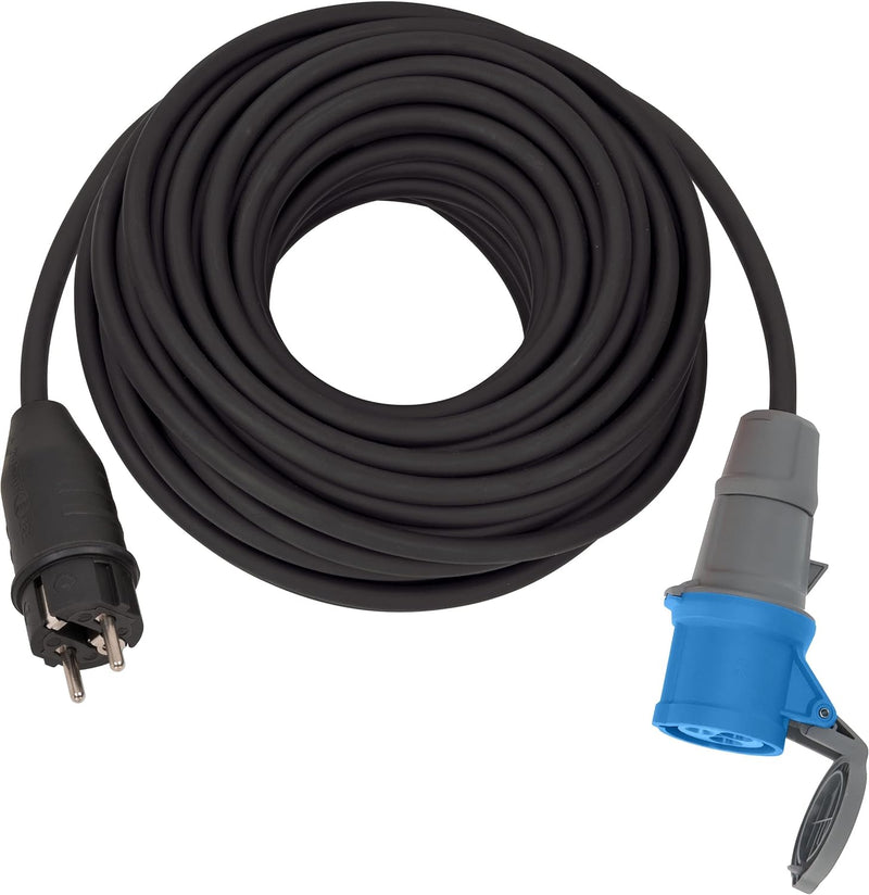 Brennenstuhl Adapterkabel/CEE-Adapter mit Schutzkontakt-Stecker und CEE-Kupplung (25m Kabel in Schwa