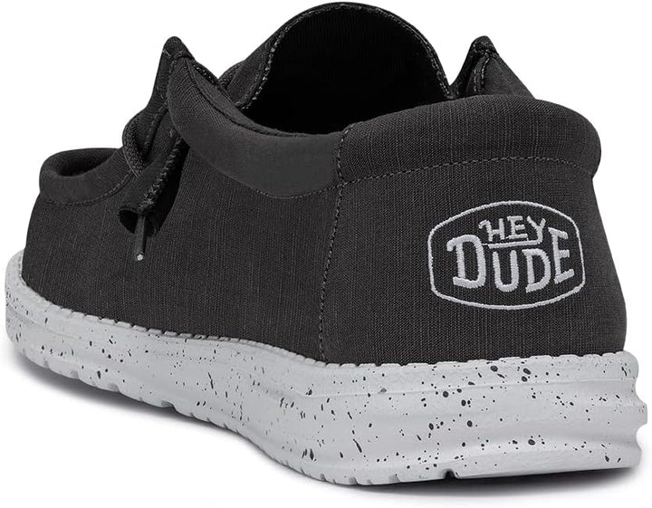 Hey Dude Herren Wally Slub Canvas Moc Toe Shoes, Dunkelgrau