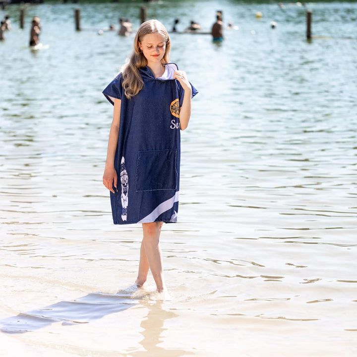 HOMELEVEL Badeponcho für Kinder und Teenager - Poncho Handtuch für Strand Schwimmbad - Surfponcho mi