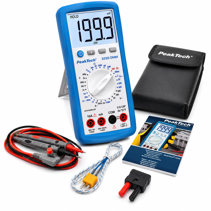 PeakTech Digitalmultimeter, 3 1/2 stellig Extra grosser LCD-Bildschirm - 2.000 Counts Single, Extra