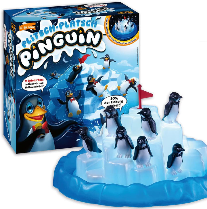 Ravensburger 21325 Plitsch Platsch Pinguin grosser Spielspass mit Geschicklichkeitsfaktor für Kinder