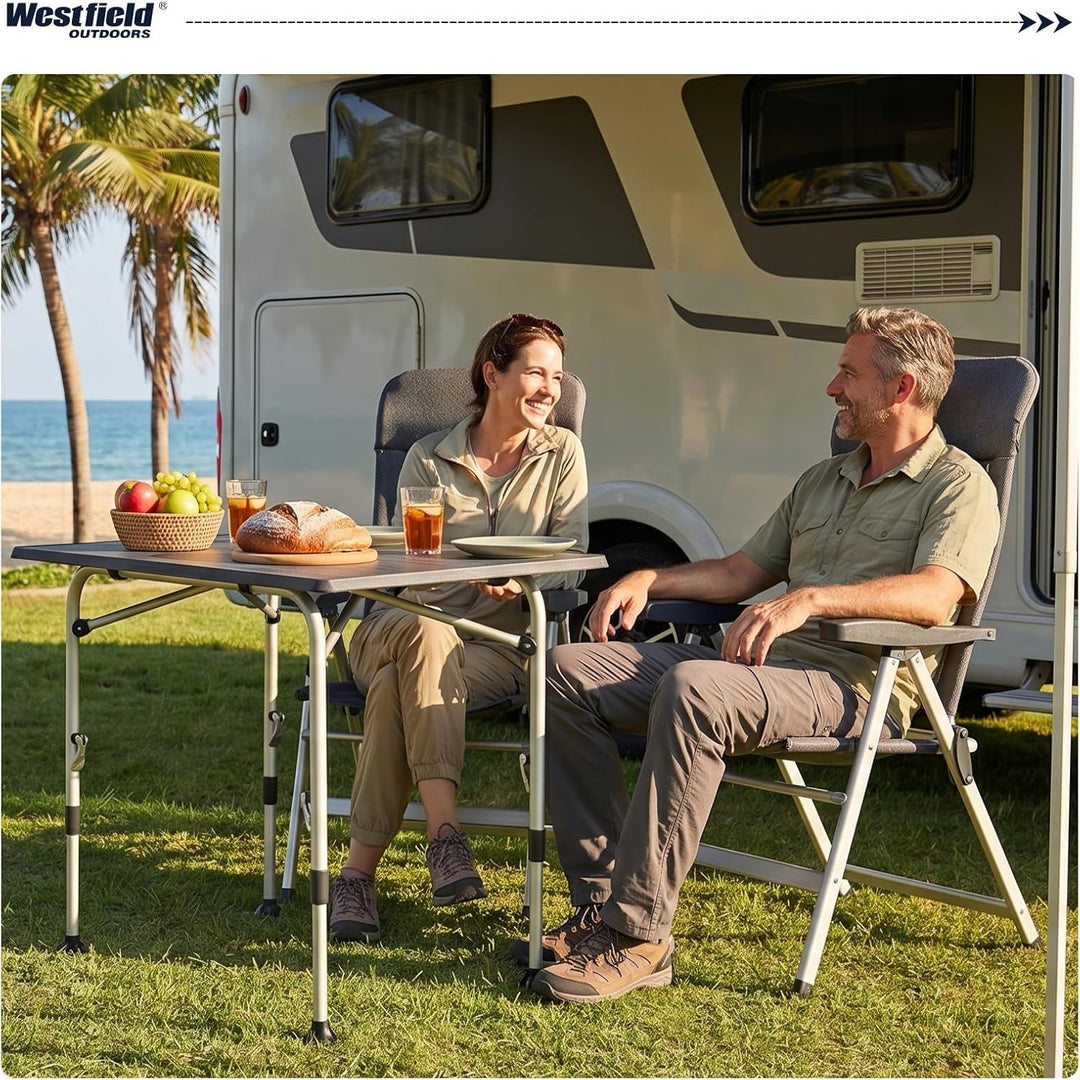 Westfield Outdoors Campingtisch Klappbar Höhenverstellbar Klapptisch für 4-8 Personen, Stabiler Gart
