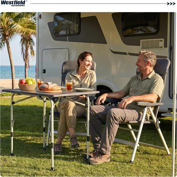 Westfield Outdoors Campingtisch Klappbar Höhenverstellbar Klapptisch für 4-8 Personen, Stabiler Gart